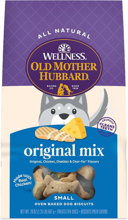 Old Mother Hubbard Wellness P-Nuttier Dog Biscuits, Natural, Training Treats, Peanut Butter Flavor, Mini Size, (20 Ounce Bag)20