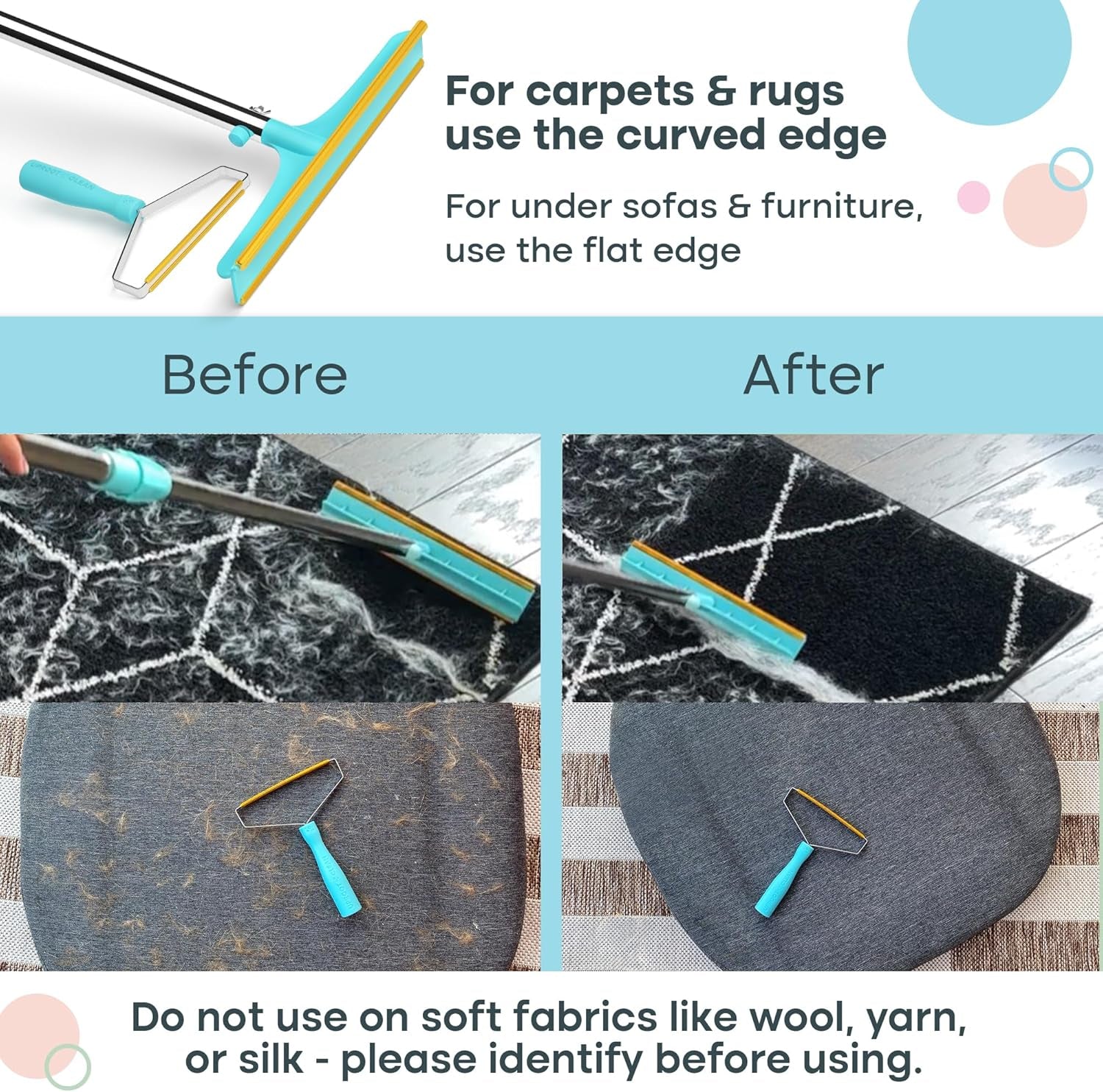 uproot-clean-pro-bundle-pet-hair-removal-tool-carpet-rake-w-t-60-handle-reusable-pet-hair-removal-set-scrape-easy-the-cat-dog-fur-from-carpets-rugs-cat-bed-car-trunk-more-patented-design