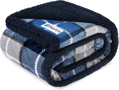 Petami Waterproof Dog Blanket for Couch, Extra Large 80X60, Pee Proof Sherpa Fleece Reversible Pet Throw, Furniture Protector for Bed Sofa Crate Kennel, Soft Washable Cover for Dog Cat, Grey Sherpa18
