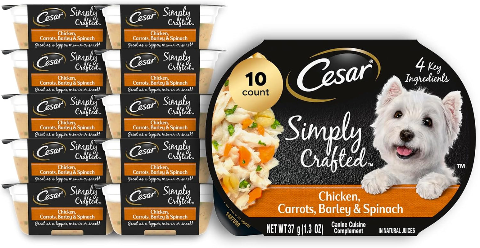 cesar-simply-crafted-wet-dog-food-toppers-chicken-1-3-oz-10-count-real-chicken-1-ingredient-no-by-products-or-artificial-flavors-slow-cooked-easy-to-digest-single-serve-tubs