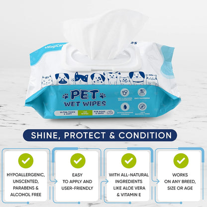 MAGICARE Pet Wipes – 400 Pcs Dog Wipes – 8X8 Inch Unscented Dog Paw Cleaner Wipes for Body, Ears, Face, and Skin – Ultra Thick & Soft with Hypoallergenic Formula – Ideal Pet Wipes for Dogs & Cats5