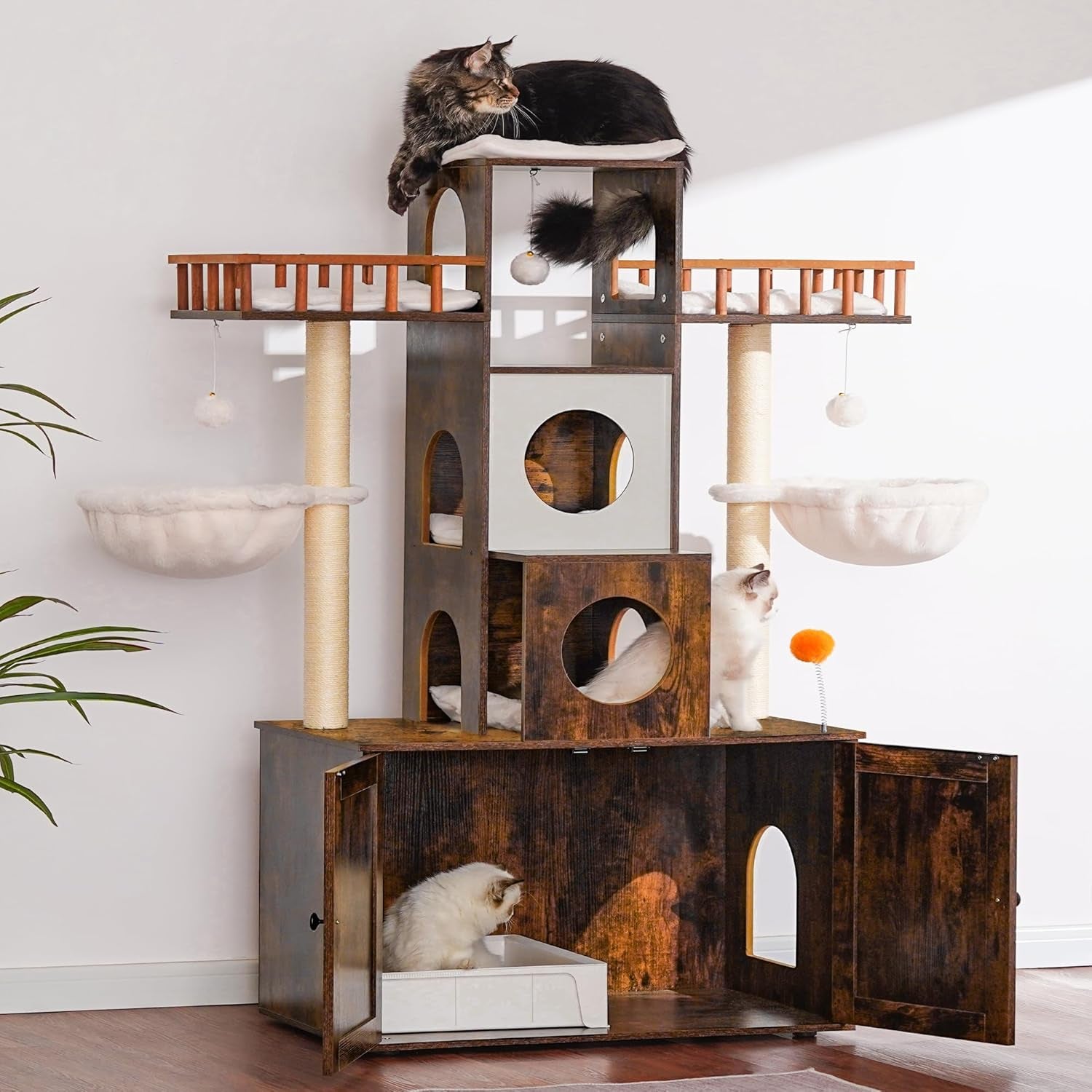heybly-cat-tree-with-litter-box-enclosure-for-indoor-big-cat-cat-tower-for-large-cats-20-lbs-heavy-duty-modern-cat-condo-furniture-with-scratching-posts-rustic-brown-hct110sr
