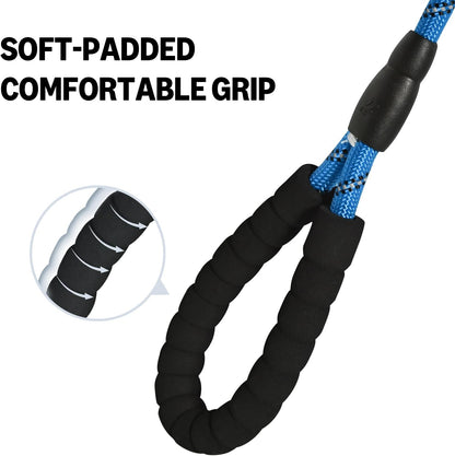 Amazon Basics round Dog Leash, Heavy Duty, Durable Rope for Small, Medium, and Large Dogs, Lightweight Design for Walking, Training, and Outdoor Activities, Blue, 6 Ft3