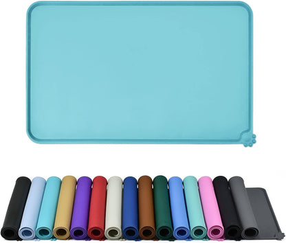 Reopet Silicone Pet Feeding Mat - Waterproof & Non-Slip Dog Cat Placemat | High Raised Edges Prevent Food & Water Spills to Protect Floors, Easy to Clean, Fit for Dog Cat Bowls19