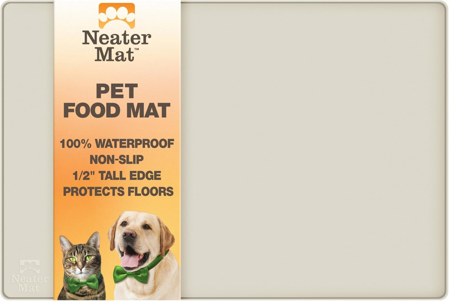 neater-pet-brands-neater-mat-pet-mats-for-food-and-water-cat-dog-bowl-mat-waterproof-silicone-feeding-tray-dog-food-mats-for-floors-placemat-w-raised-edge-for-under-bowls-16-x-10-cappuccino