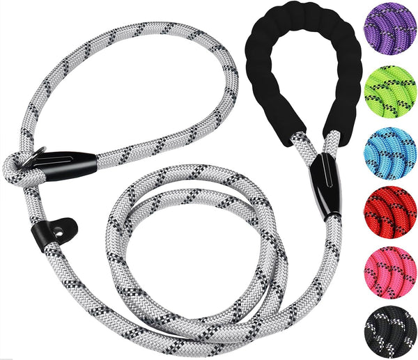 Dog Leash, 6 FT Heavy Duty Dog Leashes, Durable Premium Quality Strong Rope Slip Leash with Comfortable Padded Handle and Highly Reflective Threads for Small Medium and Large Dogs. (Black)11