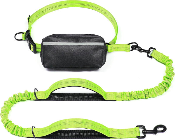 Iyoshop Hands Free Dog Leash with Zipper Pouch, Dual Padded Handles and Durable Bungee for Walking, Jogging and Running Your Dog (Large, 25-120 Lbs, Black)17