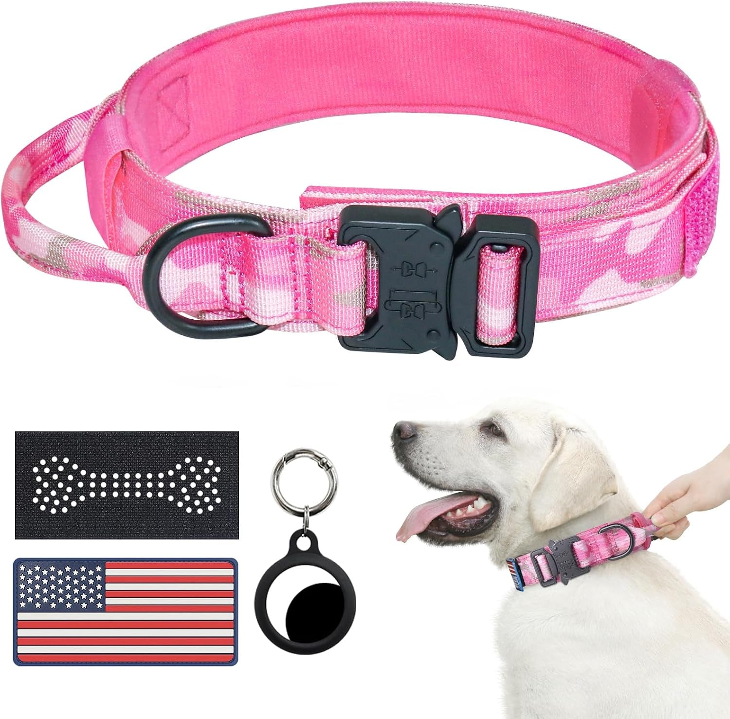 hotsky-tactical-dog-collar-and-leash-set-heavy-duty-military-airtag-dog-collar-with-handle-and-metal-buckle-for-training-and-walking-with-airtag-holder-and-two-patches-pink-camo-m