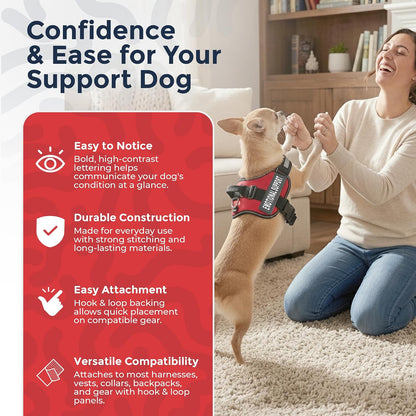 Industrial Puppy Emotional Support Dog Patch, Reflective XS 1 X 2.75 in | Clear Visibility, Durable Vest Patches for Identification, Compatible with Hook & Loop Vest Gear - XS 1X2.75 Inch5