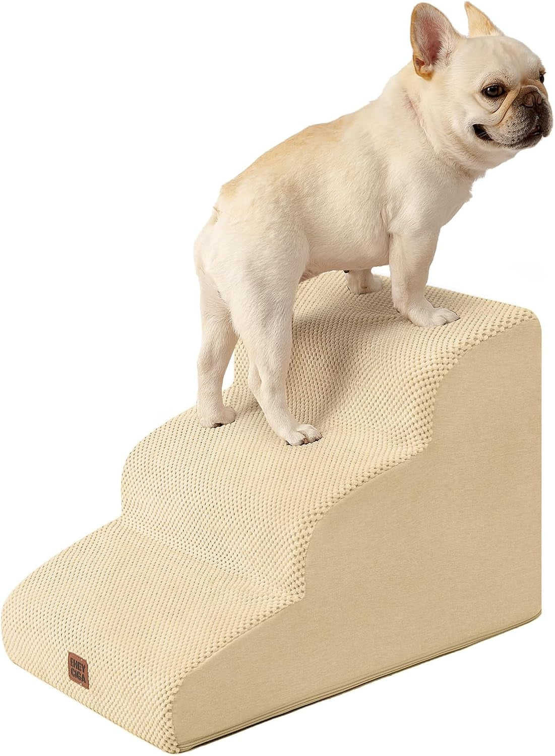 eheyciga-curved-dog-stairs-ramp-for-5-step-high-beds-22-6-h-dog-steps-33d-density-of-pure-foam-for-small-dogs-and-cats-pet-stairs-for-high-bed-climbing-non-slip-balanced-pet-step-indoor-grey