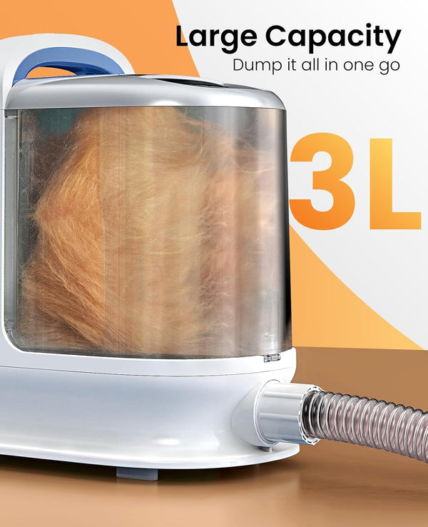 Oneisall Dog Grooming Vacuum Kits with Clipper | Exatra Large 3L Dust Cup,13Kpa 3 Suction,Clipper,Nail Grinder & Shedding Brush 7 in 1 Grooming Kits,Low Noise,Bm33