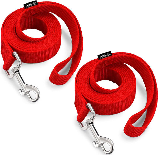 AMAGOOD 6 FT Puppy/Leash, Strong Traditional Style with Easy to Use Collar Hook, Great for Small, Medium and Large Dogs (5/8In X 6 Ft, Purple)22