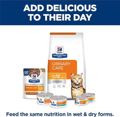 HILL'S PRESCRIPTION DIET C/D Multicare Urinary Care Dry Cat Food | #1 Veterinarian Recommended, Chicken Recipe, 4 Lb. Bag10