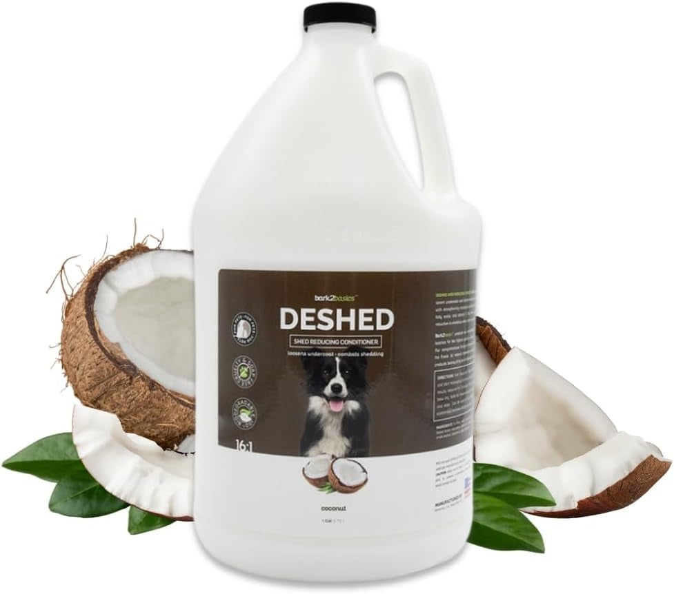 bark2basics-deshedding-dog-conditioner-for-shedding-control-1-gallon-16-1-concentrate-makes-16-gallons-loosens-undercoat-reduces-shedding-coconut-oil-pet-and-puppy-safe-moisturizing-detangler