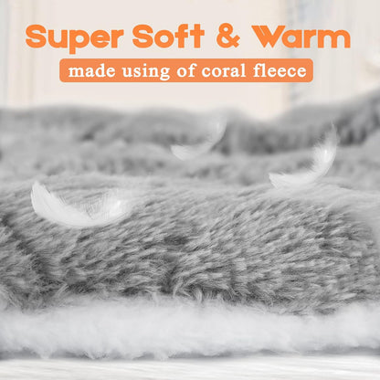 Small Animal Bed Mat, Soft & Warm, Suitable for Guinea Pig, Hamster, Rabbit, Rat and Bearded Dragon (X-Large(13.3''X9.4''), Star Grey)3