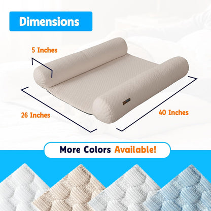 Denmate - the Only On-Bed Dog-Bed That Goes on Your Masterbed for Dogs That Love to Sleep with You. Helps Stabilize Nighttime Movement so You and Your Dog Sleep Better Together. Machine Washable.7