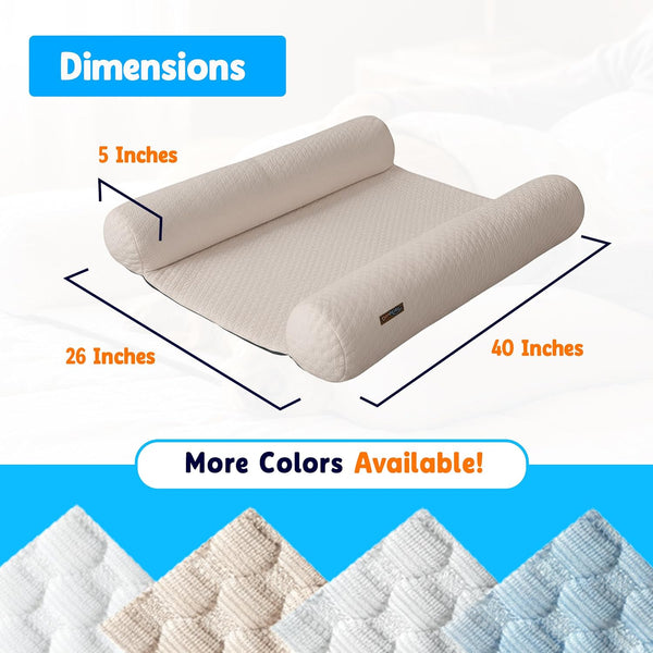 Denmate - the Only On-Bed Dog-Bed That Goes on Your Masterbed for Dogs That Love to Sleep with You. Helps Stabilize Nighttime Movement so You and Your Dog Sleep Better Together. Machine Washable.7