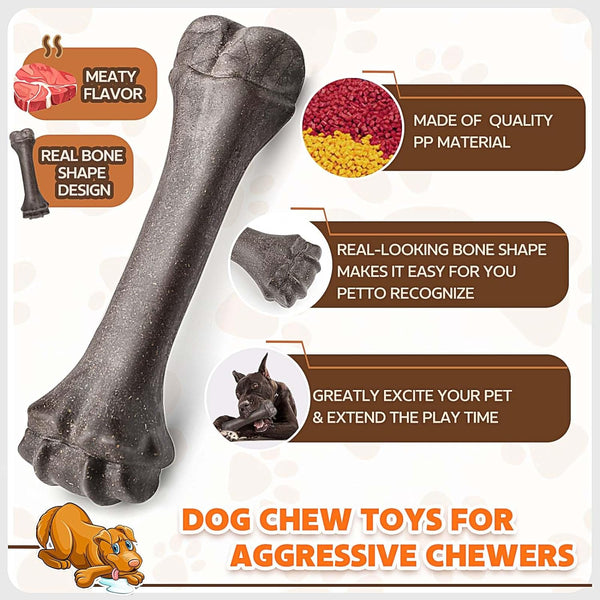 Dog Toys for Aggressive Chewers, Indestructible Bones Toy for Aggressive Chewers, Tough Puppy Chew Toy for Heavy Duty Dogs, Big Dog Teething Toys with Durable Nylon for Large/Medium Breed Puppies3