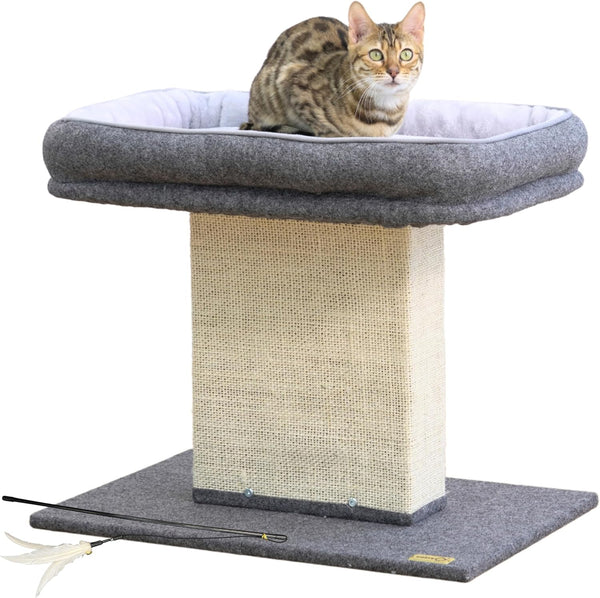 Catry Cat Perch with Washable Replaceable Bed & Wide Sisal Scratching Post | Cat Tree with Washable Replaceable Bed for Large Cats, Thick Sisal Scratching Post, Sturdy Cat Tower, Easy Assembly Cat Tree9