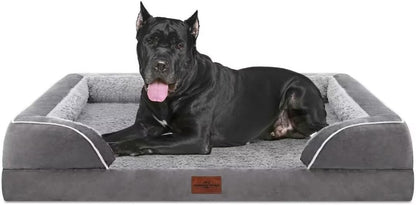 Comfort Expression Orthopedic Dog Bed for Extra Large Dogs with Bolster | Waterproof Dog Couch Bed with Washable Cover & Non-Slip Bottom, Supportive Egg Crate Foam XL Pet Bed, 42X30 Inch141