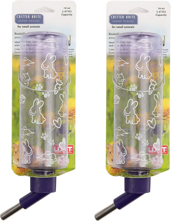Lixit Standard Cage Water Bottles for Rabbits, Ferrets, Guinea Pigs, Hamsters, Rats, Mice and Other Small Animal'S (16 Ounce, Clear)16