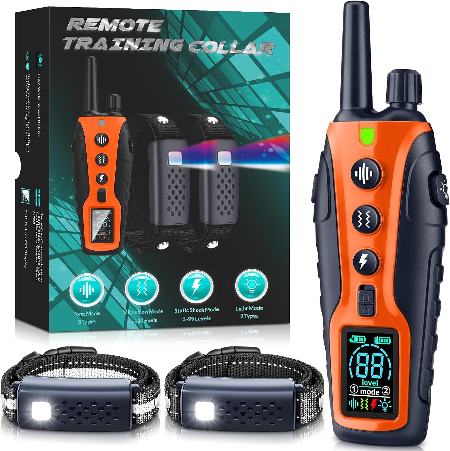 shock-collar-for-dogs-4500ft-dog-training-collar-with-remote-waterproof-e-collar-with-flashlight-4-training-modes-keypad-lock-rechargeable-dog-shock-collar-for-small-medium-large-dogs