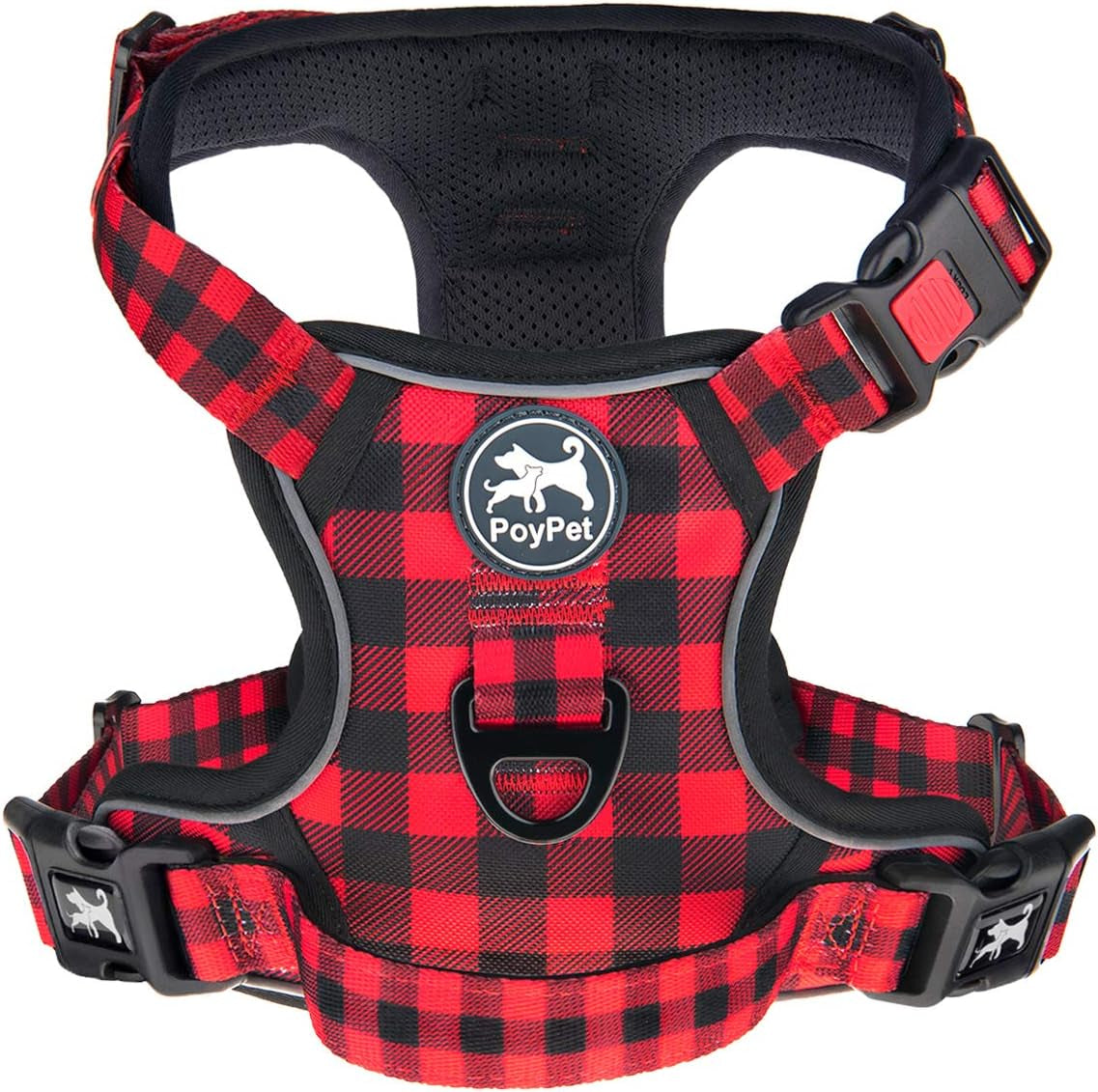 poypet-no-pull-dog-harness-no-choke-front-lead-dog-reflective-harness-adjustable-soft-padded-pet-vest-with-easy-control-handle-for-small-to-large-dogspink-medium