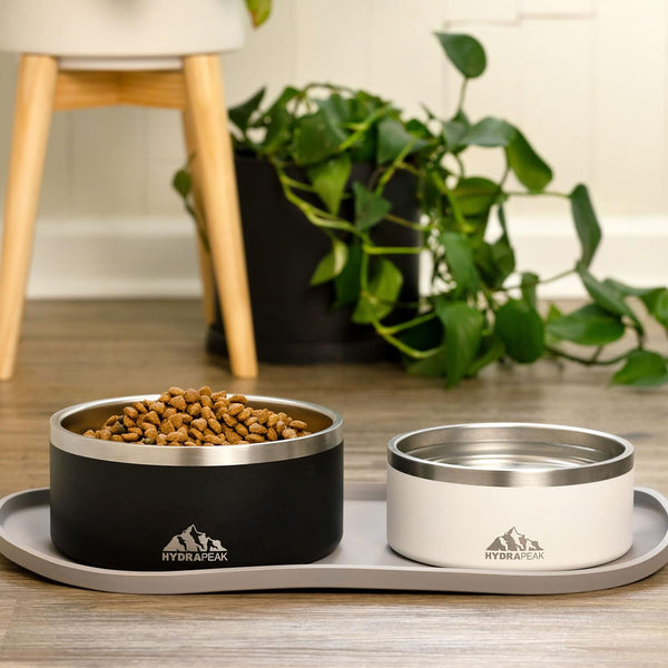 Hydrapeak Dog Bowl; Non Slip Stainless Steel; Water and Food Dish; Large Sized and Small Dogs; 32Oz 64Oz; Multiple Sizes; 4 Cup | White5