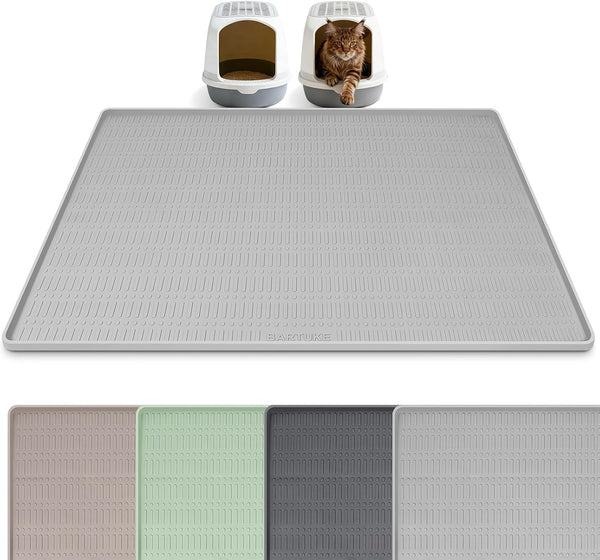 Silicone Cat Litter Mat 47" X 35" Cat Mat for Litter Box, Khaki | Extra Large Cat Litter Trapping Mat for Floor, Waterproof, Non-Slip Kitty Litter Box Mat with Raised Edge, Easy to Clean20