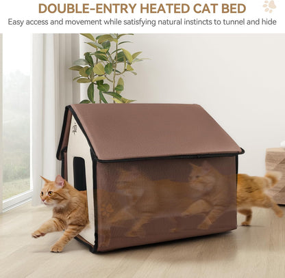 Blue Cat Litter Box Set, Small Cat Kitten Starter Kit with Litter Scoop, Cat Bowl, Kittens Toy; Heated Cat House Indoor, Cats Home with Heated Pad, Cat Houses & Condos, Heater Cat Bed8