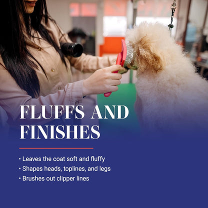 Chris Christensen Big G Dog Slicker Brush for Dogs (Goldendoodles, Labradoodles, Poodles), Groom like a Professional, Fluff Detangle Style, Saves Time Energy, Coral, Large8