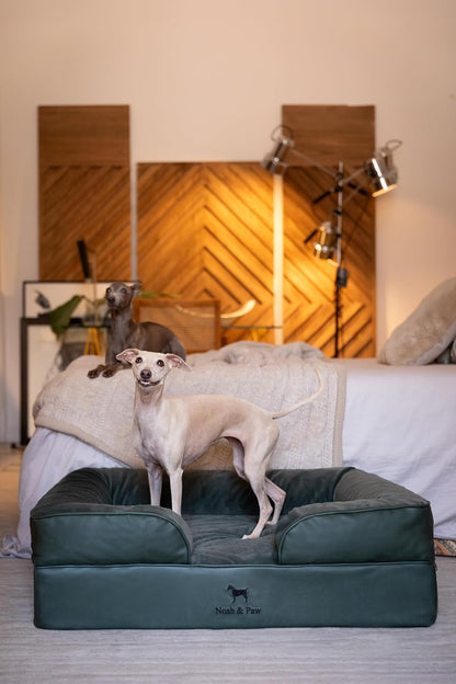 NOAH & PAW Large Dog Bed, 35X25X11 Inch, Orthopedic Dog Beds, Eggshell Memory Foam Infused with Cooling Gel, Inner Cover, Water Resistant, Machine Washable (Faux Leather)6
