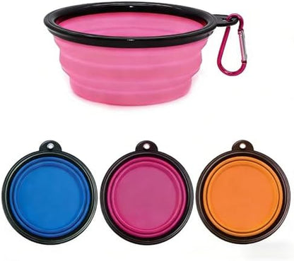 1Pc Collapsible Silicone Pet Feeder Portable Dog Travel Bowls, Water & Food Container with Carabiner Hook - Space-Saving Cat Bowl, Small 350Ml (12Fl Oz) (Blue)9