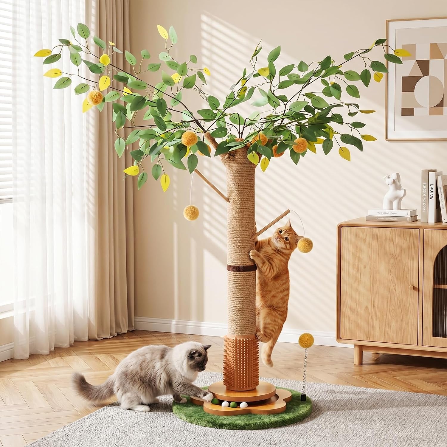 41-tall-cat-scratching-post-for-large-cats-xl-sturdy-cat-scratching-post-with-solid-wood-base-sisal-rope-scratching-posts-for-indoor-cats-adults-with-self-grooming-brush-4-detachable-hanging-toys