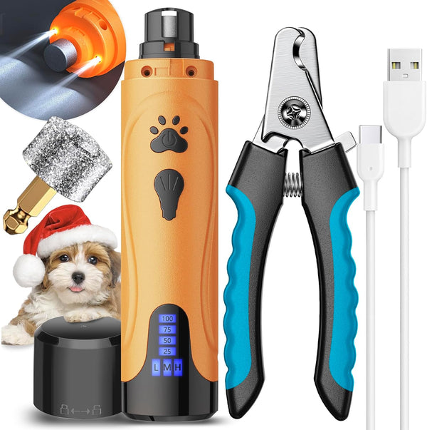 YABIFE Super Quiet Dog Nail Grinder & Clippers Kit with 2 LED Lights, 3 Speeds up to 12,000 RPM, Lower than 30Db Electric Pet Nail Trimmer for Small Medium Large Dogs and Cats11