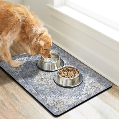 Dog Food Mats for Floors Absorbent, Pet Cat Food Mat - Non Slip Dog Bowl Mats for Food and Water, Eco-Friendly Boho Dog Placemats Feeding Mat Pet Supplies2