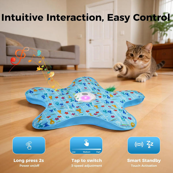 Duckart Interactive Cat Toy - Hide and Seek Automatic Cat Toy with Birdcall, Rechargeable & 3 Speeds, Auto Sleep/Wake Mode Kitten Toys, Safe ABS Material Cat Toys for Bored Indoor Adult Cats2