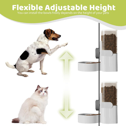 Hanging Cage Automatic Small Pet Food Bowl Water Bottle Dispenser, 1L Auto Gravity Pet Feeder and Waterer Set Kennel Feeding Station Crate Feeder Dish for Rabbit Puppy Cats Ferret (Grey)5