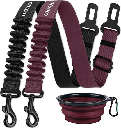COOYOO Dog Seat Belt, Durability Retractable Dog Car Harness Adjustable Dog Seat Belt for Vehicle Nylon Pet Safety Seat Belts Heavy Duty & Elastic (1 Pack Black)8