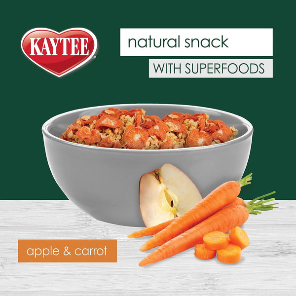 Kaytee Natural Snack with Superfoods for Pet Guinea Pigs, Rabbits, Hamsters, and Other Small Animals, Apple & Carrot, 2.5 Ounces4