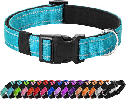Reflective Dog Collar Padded with Soft Neoprene Breathable Quick Release Basic Dog Collars for Medium Dogs Purple Girl16