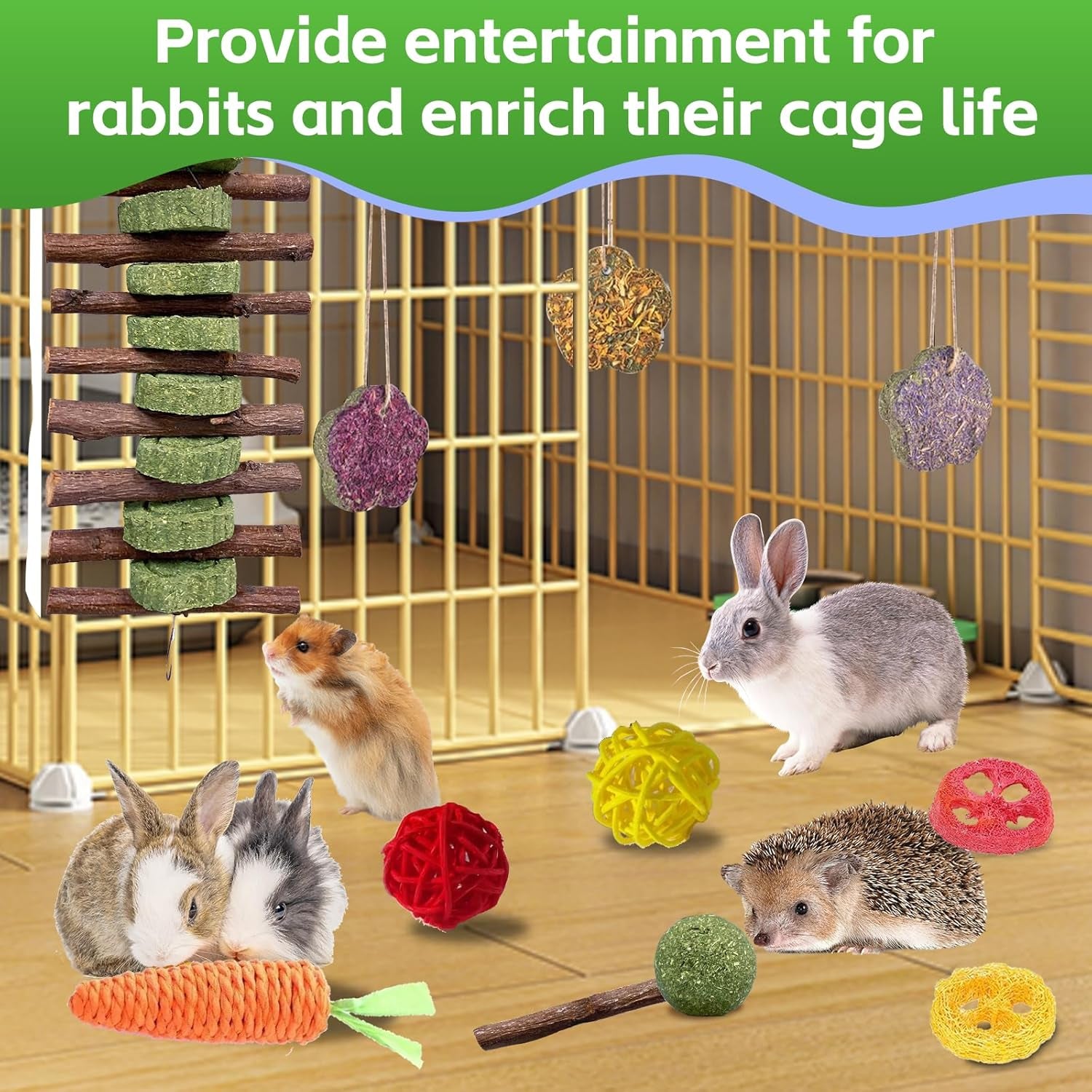 wdefun-21pcs-rabbit-chew-toys-for-teeth-grinding-natural-timothy-hay-cakes-treats-for-bunny-organic-apple-wood-sticks-toy-set-for-guinea-pigs-hamsters-chinchillas-dental-health-boredom-relief