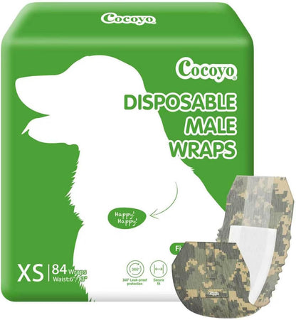 COCOYO Disposable Male Dog Wraps, Small Size, 84 Count, Super Absorbent, Breathable, Wetness Indicator8