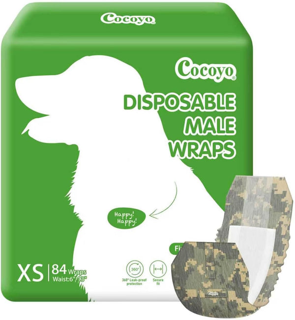 COCOYO Disposable Male Dog Wraps, Small Size, 84 Count, Super Absorbent, Breathable, Wetness Indicator8