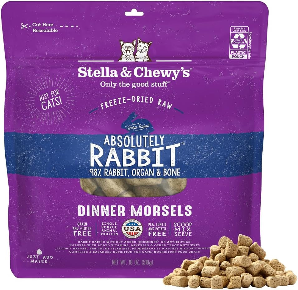 stella-chewys-freeze-dried-raw-cat-dinner-morsels-premium-chicken-recipe-with-98-cage-free-meat-organs-natural-grain-free-cat-kitten-food-made-in-usa-18-oz