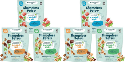 Shameless Pets Crunchy Cat Snacks & Treats – Healthy Cat Treats for Indoor Cats & Kittens with Catnip, Real Chicken & Digestive Support, Catnip N Chill (2.5 Oz)18
