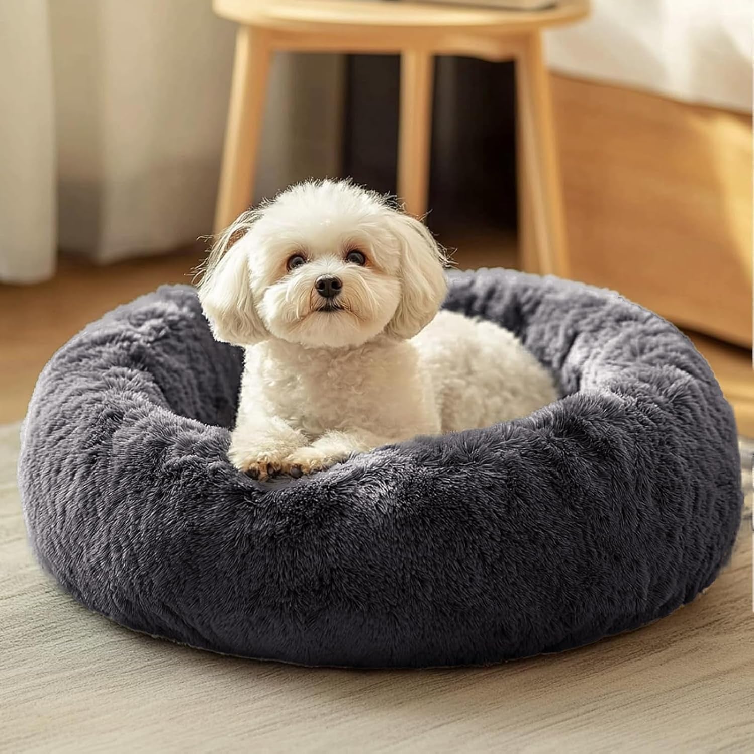 jollyvogue-small-dog-bed-calming-soft-anti-anxiety-donut-cat-bed-washable-round-fluffy-cushion-for-small-and-medium-pets-20