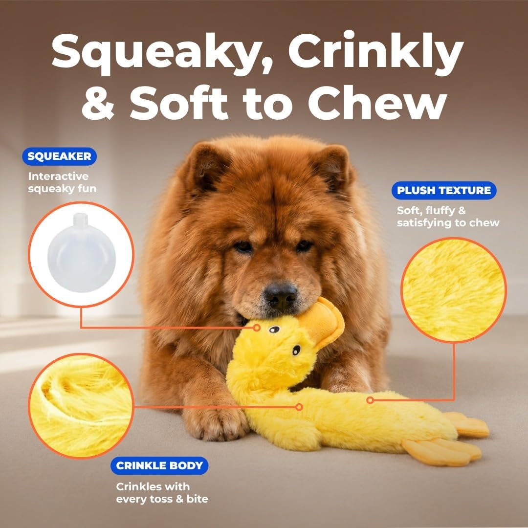 best-pet-supplies-interactive-squeaky-dog-chew-toy-ideal-dog-toys-for-chewers-small-medium-large-dogs-and-fetch-lovers-crinkle-duck-yellow-large