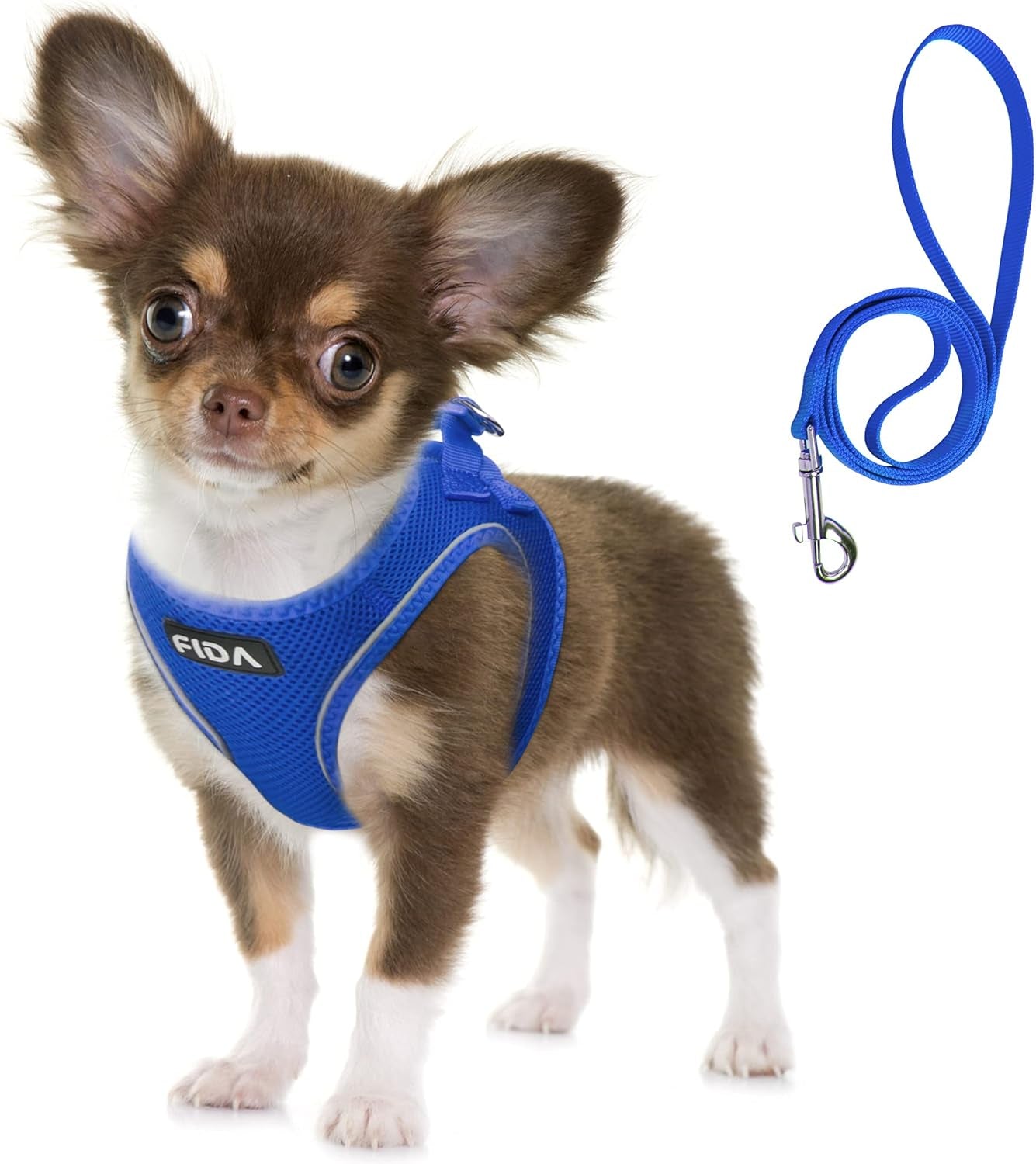 fida-cat-harness-and-leash-set-for-walking-kitten-and-puppy-escape-proof-kitten-harness-with-breathable-lightweight-soft-mesh-adjustable-reflective-step-in-design-xxxs-pink