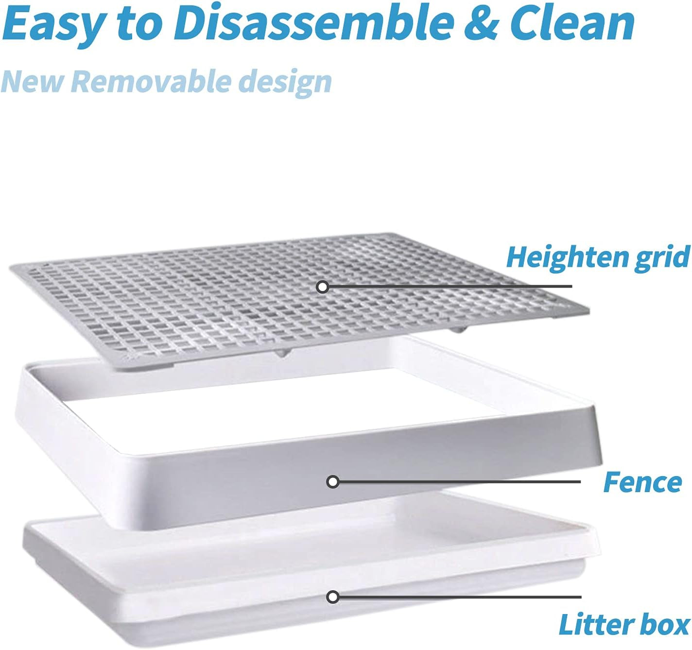 podoo-rabbit-litter-box-training-potty-tray-for-guinea-pig-small-pets-spacious-grid-pan-with-low-entrance-easy-clean-odor-resistant-helps-keep-a-clean-cage-and-reduce-mess-low-entry-litter-tray-with-removable-grate-for-cleaner-small-pet-cages-approx-14-6-x-11-8-x-2-6-in